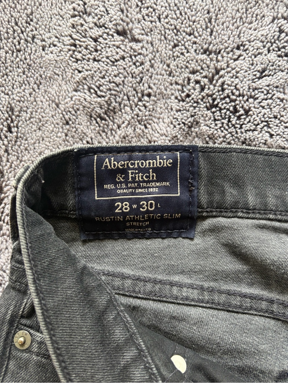 Abercrombie & Fitch Men's Rustin Athletic Slim Jeans - Faded Black